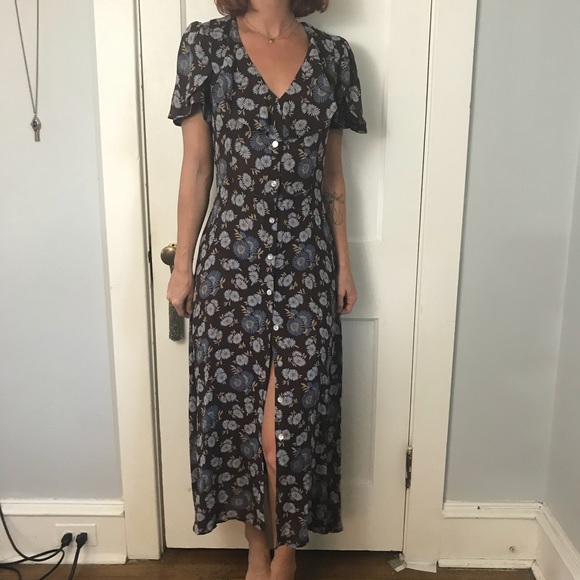 Christy Dawn Brown Floral Deadstock Maxi Dress - Picture 10 of 13